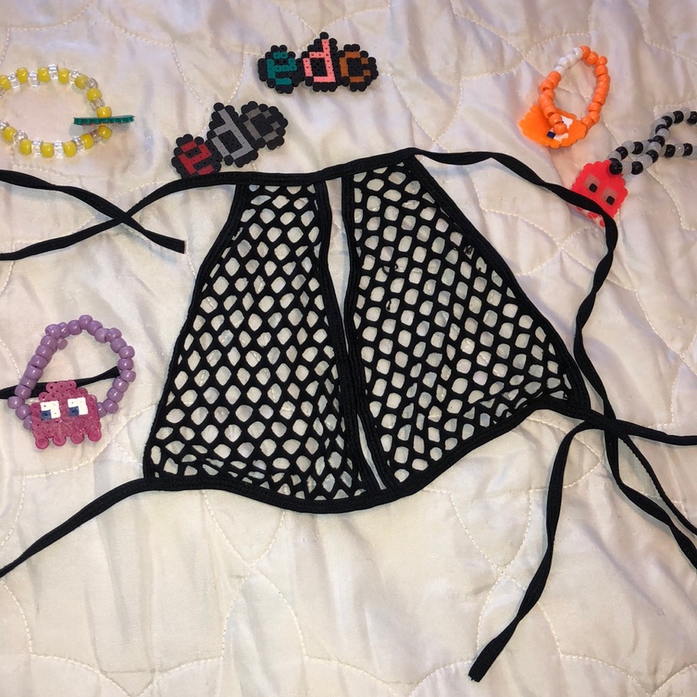 Shop ocean moon fishnet rave bralette